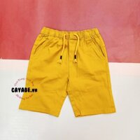 QUẦN SHORT CHO BÉ TRAI CAYABE KAKI MÀU VÀNG LƯNG THUN (QUẦN ÁO TRẺ EM)