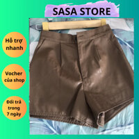 Quần short da nữ cạp chun 1 cúc hàng QC SaSa