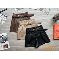 Quần short da nữ lưng cao chất vải da loại 1 dày dặn đứng form phong cách cá tính ( tặng kèm đai)