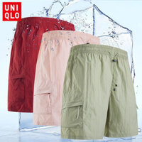 Quần short dáng rộng xu hướng mùa hè Uniqlo 8 màu, Quần short nam màu trơn, thoáng khí, khô nhanh, mát mẻ