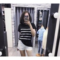 Quần short đen trắng