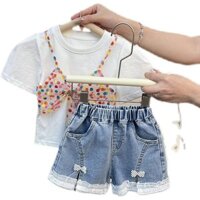 Quần Short Denim Bé Gái Mùa Hè 2023 Mới Thời Trang Quần Áo Trẻ Em Cho Bé Mùa Hè Mặc Ngoài Phù Hợp Với Quần Mỏng Hợp Thời Trang