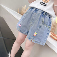 Quần Short Denim Bé Gái Mùa Hè 2024 Mới Trung Nhỏ Trẻ Em Phiên Bản Hàn Quốc Thời Trang Quần Nóng Thời Trang Cho Bé Quần Jean Mỏng