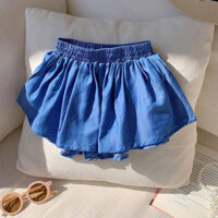 Quần short denim jean giả váy thời trang mùa hè cho bé, phong cách Hàn Quốc