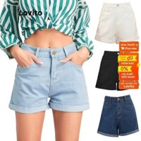 Quần short denim Lovito phối túi cơ bản thường ngày L10960 (Màu xanh lam/Màu xanh lam nhạt)