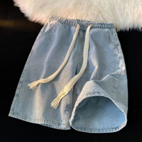 Quần Short denim Ống Rộng Màu Sắc Đơn Giản Cho Nữ quần jean nam đẹp quần short nam hiphop quần jean baggy quần short nam ống rộng
