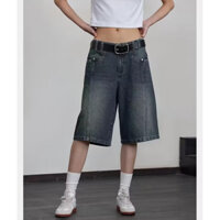 Quần Short denim Ống Rộng Thời Trang retro Hàn Quốc Dành Cho Nam quần jean nữ quần lửng nữ quần short nữ simple quần short nữ thể thao