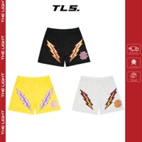Quần short đi biển bóng rổ Eric Emanuel EE họa tiết tia chớp TLS streetwear unisex chất liệu vải mesh cao cấp