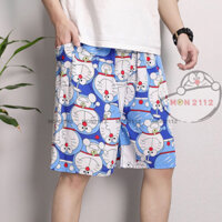 Quần short Doraemon Doremon nam freesize 50-80kg vải xô