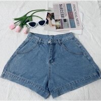 Quần Short Đùi Jean Nữ Trơn Không Rách Basic