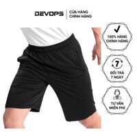 Quần short đùi nam DEVOPS chất thun cotton cao cấp thoáng khí chống tia UV cạp chun co giãn chạy bộ tập đạp xe DER2027
