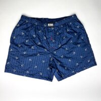 Quần short đùi nam mặc nhà HEMA họa tiết trẻ trung, lưng thun, form rộng ngắn trên gối, vải cotton HM101