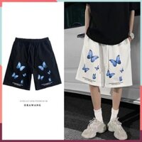 Quần short đùi nam thể thao thời trang kiểu dáng unisex dành cho nam , nữ in bướm