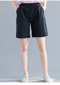 Quần short đũi nữ Đũi Việt DVQT20 - Đen - M