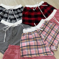 Quần short đùi nữ kẻ caro phối cạp trắng 3 màu siêu Hot_677 - Hàng mới về