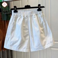 Quần Short Eo Cao TECHSPOTAA, Size Lớn Có Túi Cotton Quần Ngắn, Cổ Điển Phù Hợp Với Màu Trơn Co Giãn Eo Quần Short Ống Rộng Bé Gái