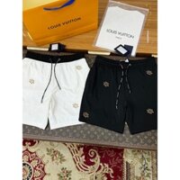 Quần short gió LV họa tiết hoa vân logo chữ Vàng thêu LA 1-1 on web CD MK