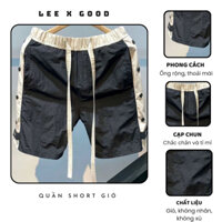 Quần Short Gió Nam LEE X - GOOD Thể Thao Chất Vải Gió Cạp Chun Mềm Mại,Co Giãn Vận Động Thoải Mái - Qshort gió 85