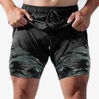 Quần short gym nam 2 lớp ASRV DK14-tập gym, chạy bộ, mặc đi chơi