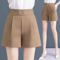 Quần Short Ice Silk Quần Short Nữ Cao Cấp Rời Ôm Hơn Nhìn Phù Hợp Với Quần Rộng Màu Đen Năm Điểm Quần