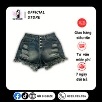 Quần short jean 4 nút lưng cao GU bigsize SJ1093