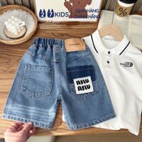 Quần short jean bé trai 27Kids KACADY Quần đùi bò mềm lưng chun nam cho trẻ từ 2-10 tuổi BSJE3