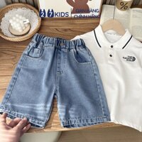Quần short jean bé trai 27Kids KACADY Quần đùi bò mềm lưng chun nam cho trẻ từ 2-10 tuổi BSJE 06