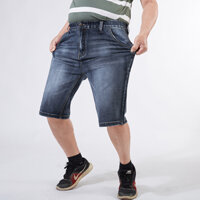 Quần short jean big size nam màu xám lưng thun