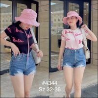Quần short jean BigSize lưng cao trên rốn, co dãn mạnh, tua lai, màu Xanh rách bụi dành cho người mập 4342 MLJ 60kg-90kg