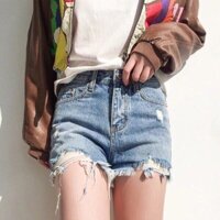 QUẦN SHORT JEAN CHẤT BÒ TUA CÁ TÍNH MS003