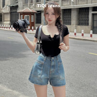 Quần short jean đùi nữ TiQi Jeans túi trước S1-901