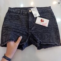 Quần short jean H&M lưng cao cá tính, thể thao, năng động, Black