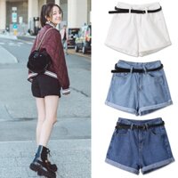 Quần Short Jean Lưng Cao Có TúI Cho Nữ