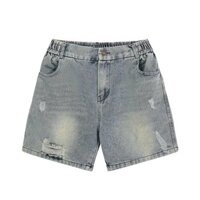 Quần Short Jean Nam 2 Màu WASH Xanh Đen RETRO Quần Đùi Bò Short Nam Ống Rộng Form Ngắn Trên Gối E Core Store