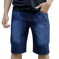 Quần Short Jean Nam Andromeda Phom Đứng Wash Nhẹ Vải Dày Không Ra Màu - Xanh Đen - Size 29