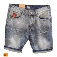 Quần Short Jean Nam, Co Dãn Thời Trang Cao Cấp Thương Hiệu CHANDI MS224 - Màu xanh - 32