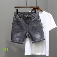 Quần short jean nam đen xám rách, quần jean nam ngắn chất bò cao cấp SJ255 - Maxpingvn