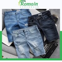 Quần Short Jean Nam Đẹp Chất Bò Co Giãn Cao Cấp, Quần lững nam Mẫu Mới Phong Cách Hàn Quốc