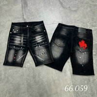 Quần Short Jean Nam DSQ rách nhẹ chất bò cotton thêu họa tiết D2 quần lửng jean quần short nam NHIỀU MẪU ĐẸP