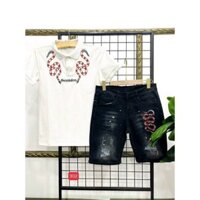 Quần Short Jean nam Hoạ Tiết rắn