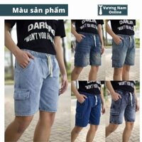 Quần short jean nam Lưng Thun Túi Hộp TREND chất bò denim VNO143