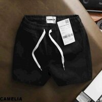 Quần short jean nam lưng thun dáng xuông