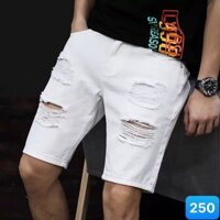 Quần short jean nam màu trắng rách gối chất bò cotton cao cấp quần short nam NHIỀU MẪU ĐẸP QS7J250 mẫu mới