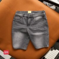 Quần short jean nam màu xám trơn chất vẩi denim, Quần đùi nam co giãn tốt ,hàng chuẩn shop-Tfashion shop-ms211