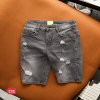 Quần short jean nam màu xám kiểu rách chất denim có giãn nhẹ thiết kế trẻ trung D Store92 ms232
