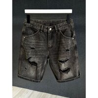 Quần short jean nam ngang gối xanh rách chất jean cotton quần jean nam ngắn mã QS276