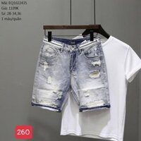 Quần short jean nam Quần Lững rách gối Unisex nam nữ thời trang cao cấp NewJeansFashion MS260