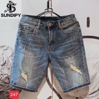 Quần short jean nam Quần Lững rách gối Unisex nam nữ thời trang cao cấp NewJeansFashion MS247