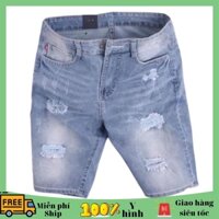 Quần short jean nam Quần Lững rách gối Unisex nam nữ thời trang cao cấp NewJeansFashion MS201