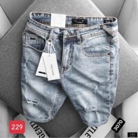 quần short jean nam, quần ngố nam, quần jean lửng rách họa tiết phong cách bg0034